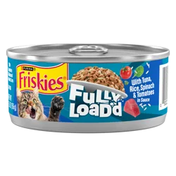 Purina Friskies Fully Loadd Wet Food With Tuna, Rice, Spinach And Tomatoes In Sauce - 5.5 Oz Can