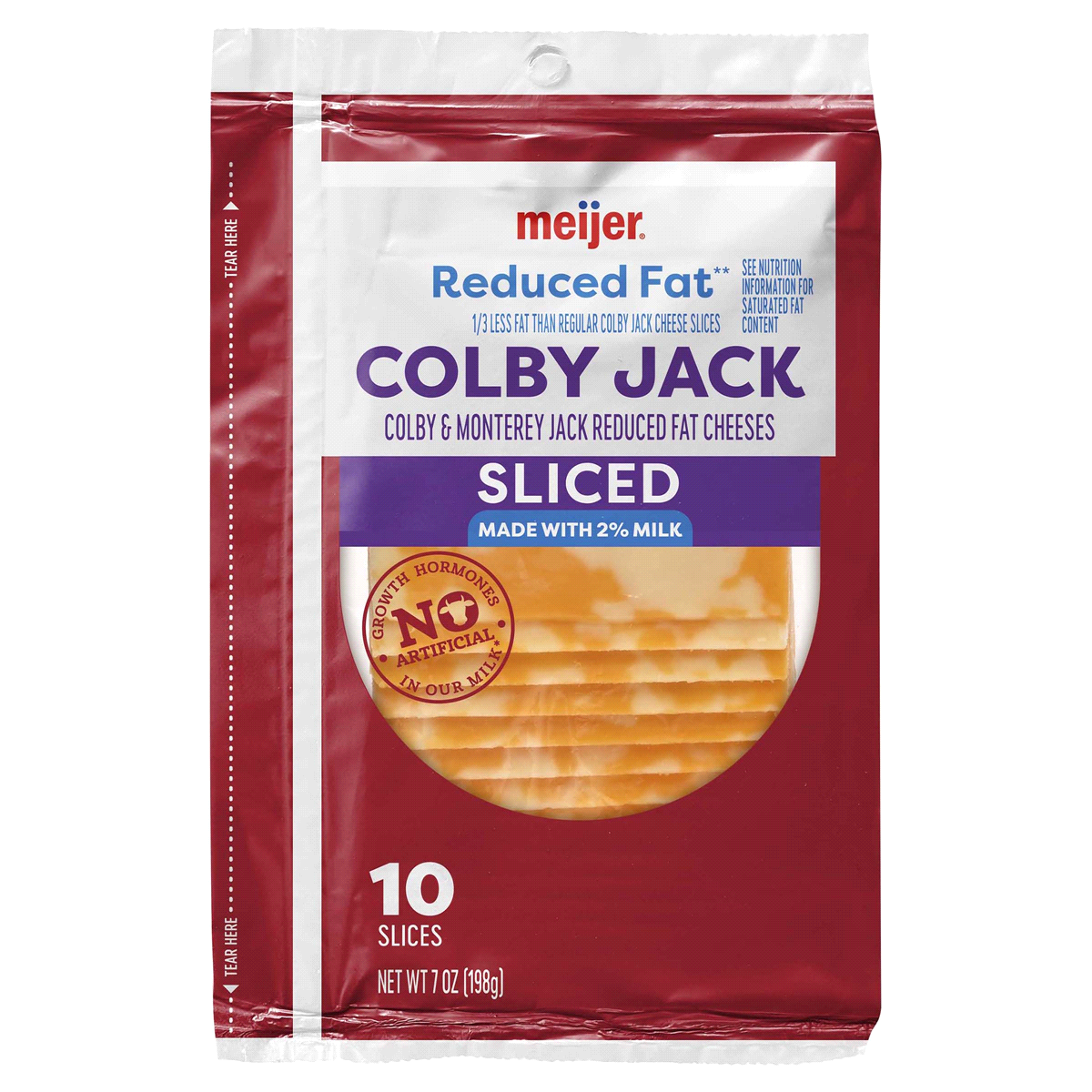 slide 1 of 5, Meijer 2% Colby Jack Sliced Cheese, 7 oz