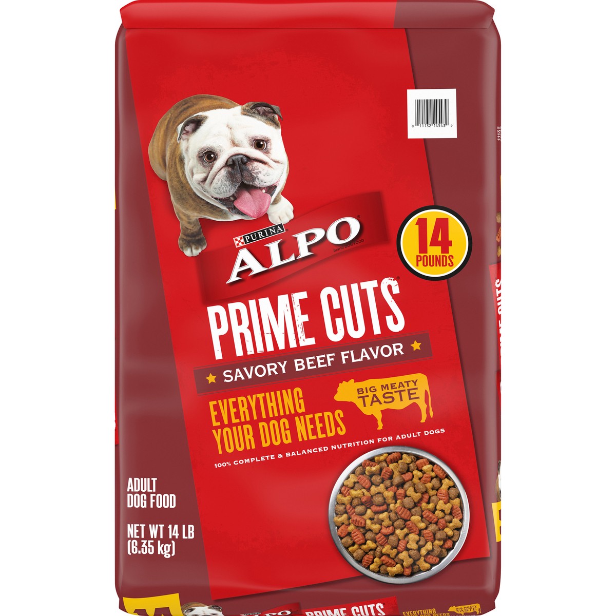 slide 1 of 9, Purina ALPO Dry Dog Food, Prime Cuts Savory Beef Flavor - 14 lb. Bag, 14 lb