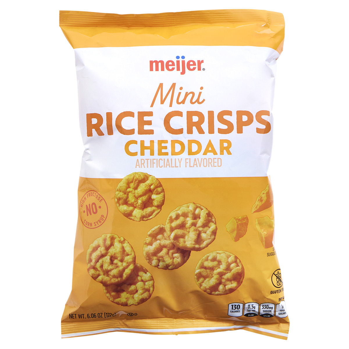 slide 1 of 21, Meijer Cheddar Rice Crisps, 6.06 oz