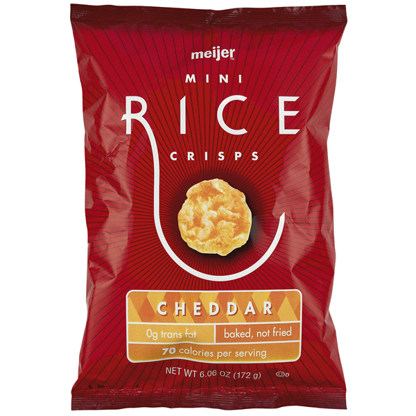 slide 1 of 1, Meijer Mini Cheddar Rice Crisps, 6.06 oz