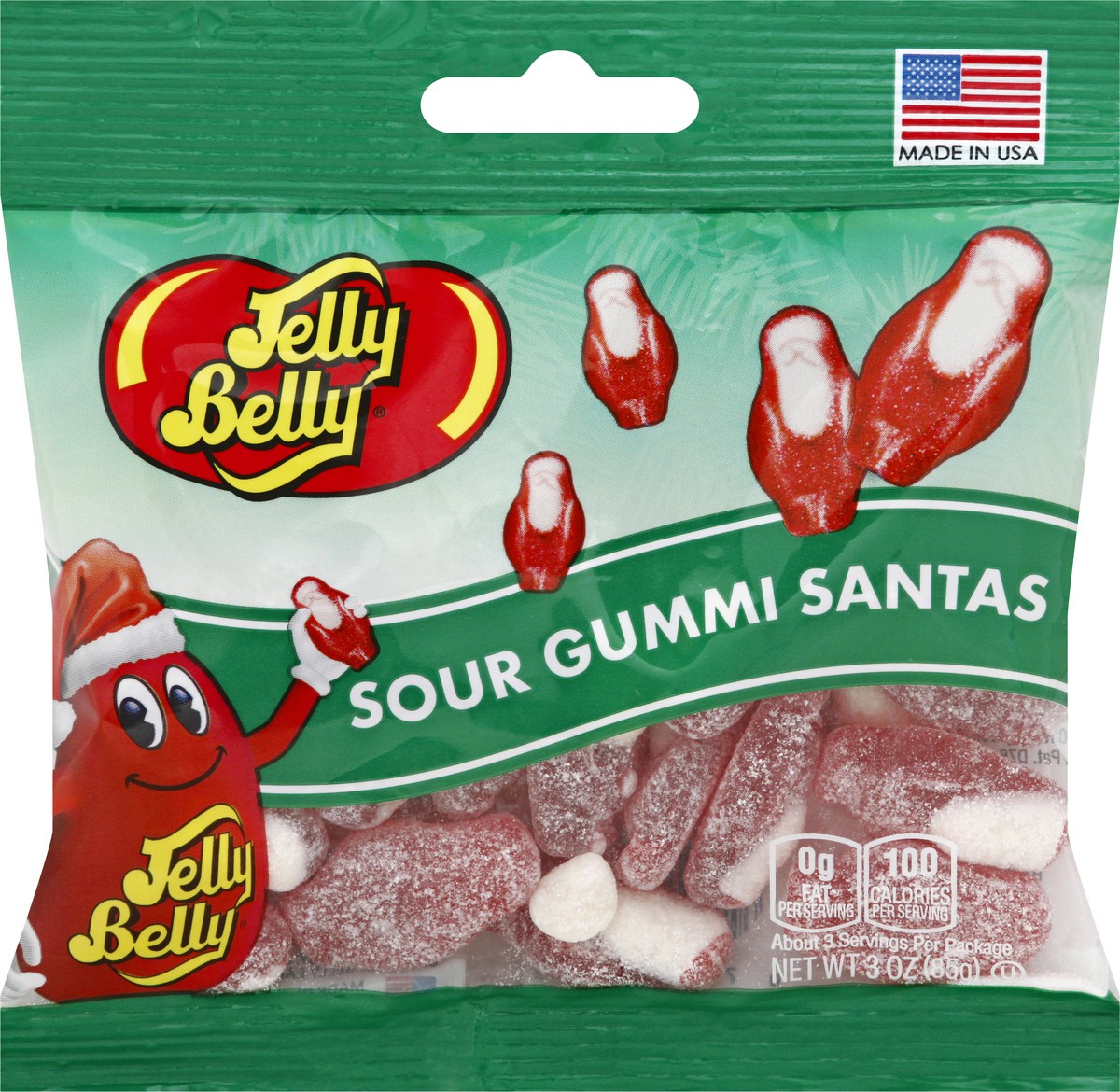 slide 8 of 8, Jelly Belly Candy Company Jelly Belly Sour Gummi Santas, 3 oz