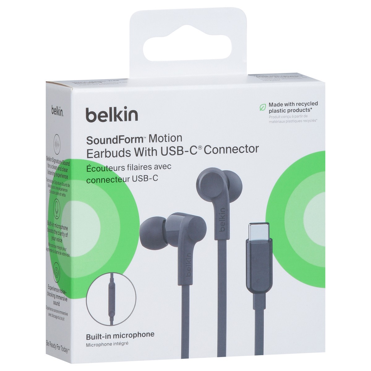 slide 5 of 12, Belkin Sound Form Motion Earbuds with USB-C Connector 1 ea, 1 ct