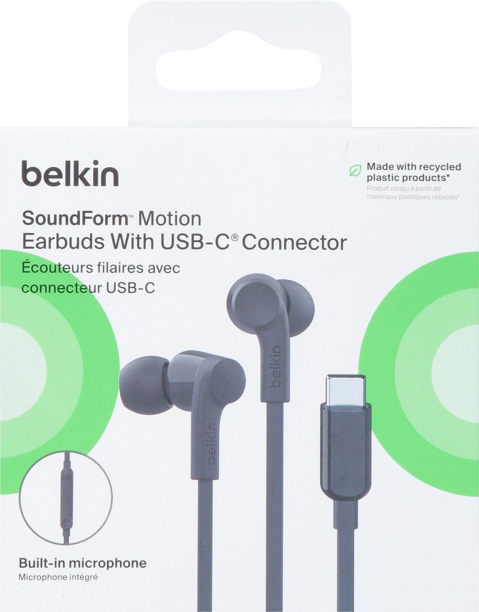 slide 8 of 12, Belkin Sound Form Motion Earbuds with USB-C Connector 1 ea, 1 ct