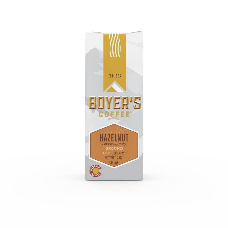 slide 1 of 9, Boyer's Light Roast Ground Hazelnut Coffee - 12 oz, 12 oz