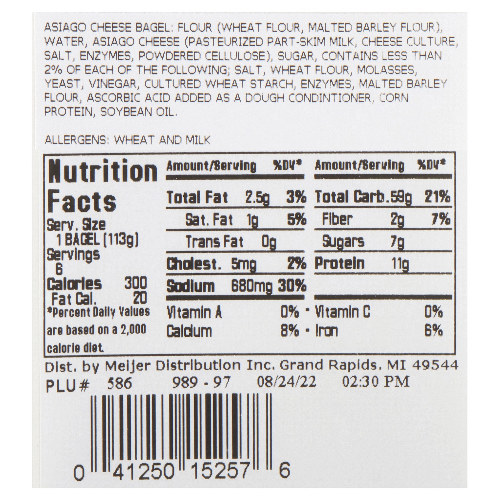 slide 9 of 9, Fresh from Meijer Asiago Bagels, 6 Pack, 6 ct