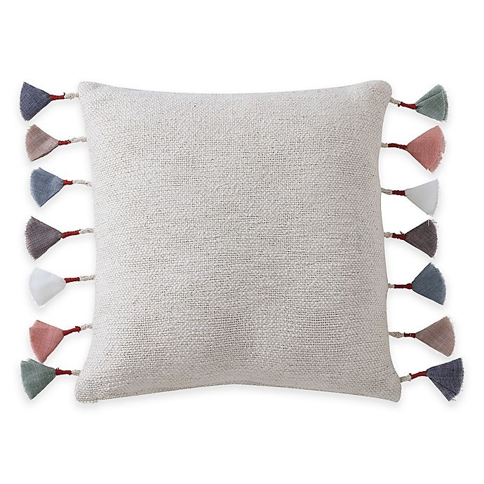 slide 1 of 1, Anthology Kendall Tassel Square Throw Pillow - Natural, 1 ct