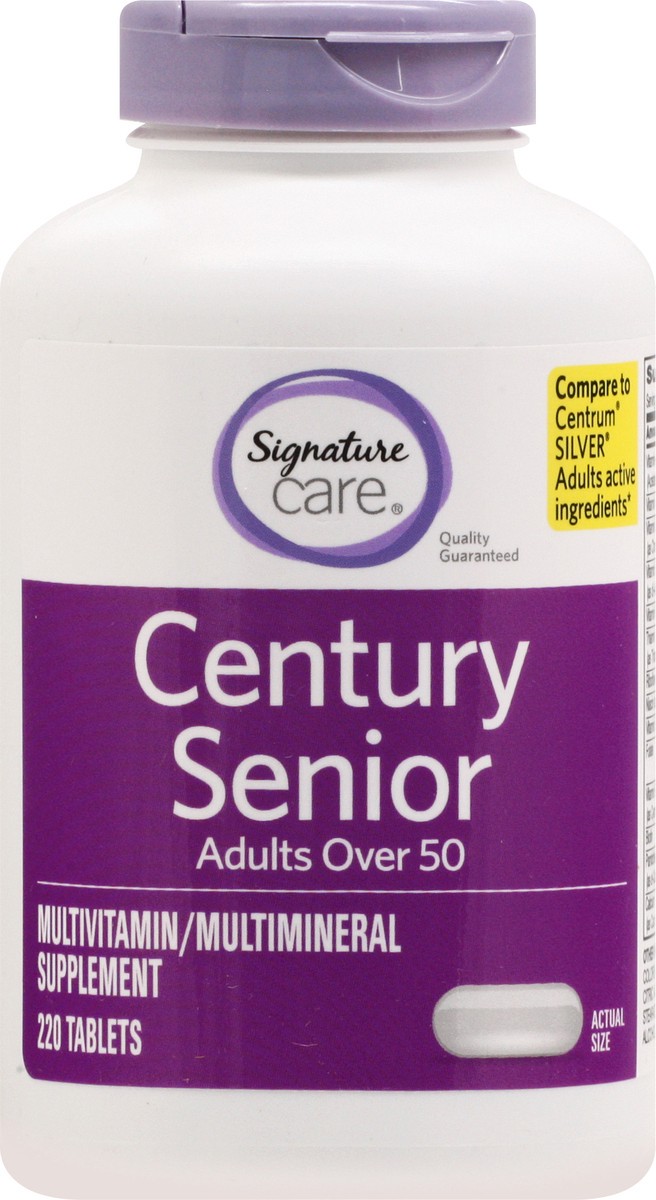 slide 6 of 9, Signature Care CENTURY Mature Adults Over 50 Dietary Supplement Tablet - 220 Count, 220 ct