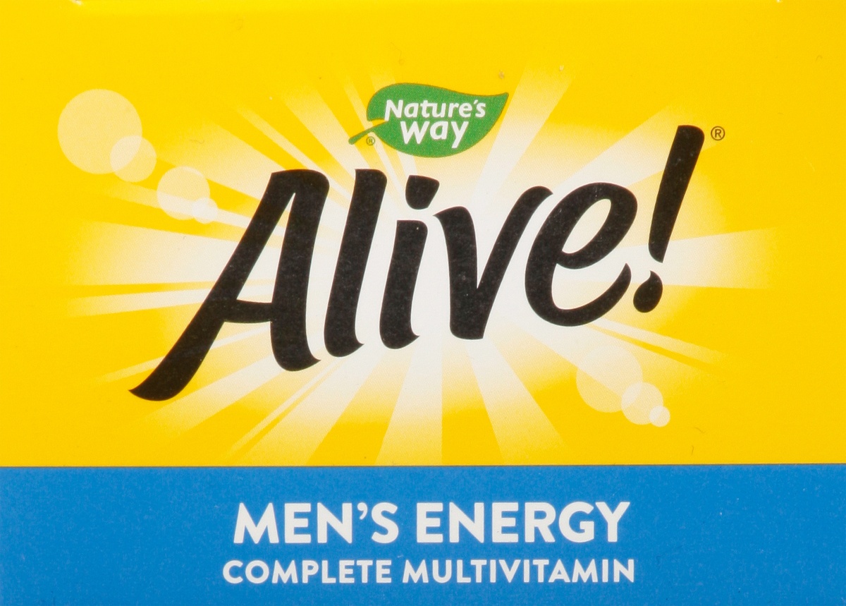 slide 7 of 9, Alive! Men's Energy Multi-Vitamin/Multi-Mineral Dietary Supplement Tablets, 50 ct