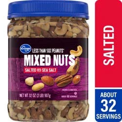 Kroger Salted Mixed Nuts Less Than 50% Peanuts With Sea Salt - 32 oz