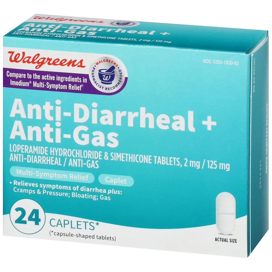 slide 5 of 5, Walgreens Anti-Diarrheal Multi-Symptom Caplets, 24 ct