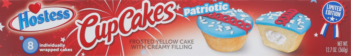 slide 6 of 9, HOSTESS Patriotic Cupcakes, Creamy Filling, 8 Count, 12.7 oz, 12.7 oz