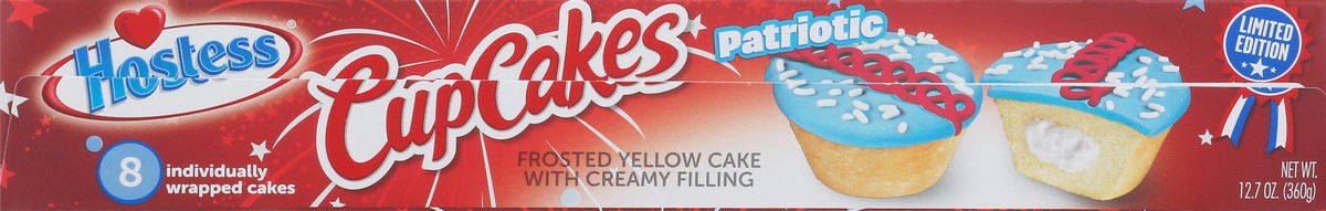 slide 5 of 9, HOSTESS Patriotic Cupcakes, Creamy Filling, 8 Count, 12.7 oz, 12.7 oz