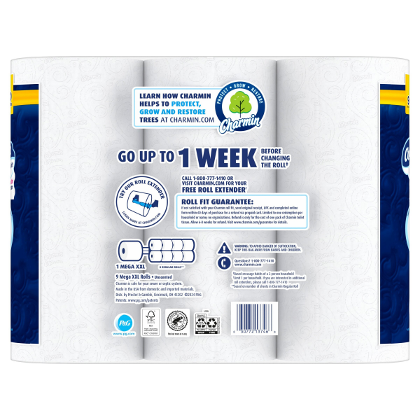 slide 11 of 29, Charmin Ultra Soft Toilet Paper 9 Mega XXL Rolls, 440 Sheets Per Roll, 440 sheets