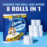 slide 27 of 29, Charmin Ultra Soft Toilet Paper 9 Mega XXL Rolls, 440 Sheets Per Roll, 440 sheets