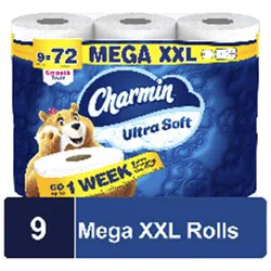 Charmin Ultra Soft Toilet Paper 9 Mega XXL Rolls, 440 Sheets Per Roll