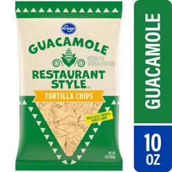 Kroger Restaurant Style Guacamole Tortilla Chips - 10 oz