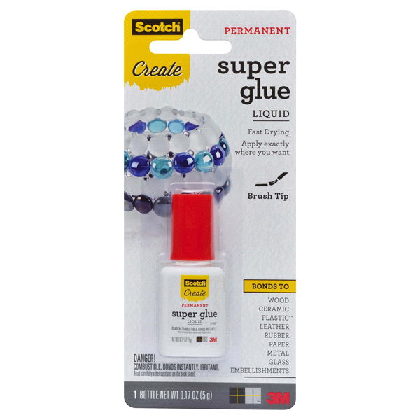 slide 1 of 5, Scotch Super Glue Liquid Brush-O, 0.17 oz