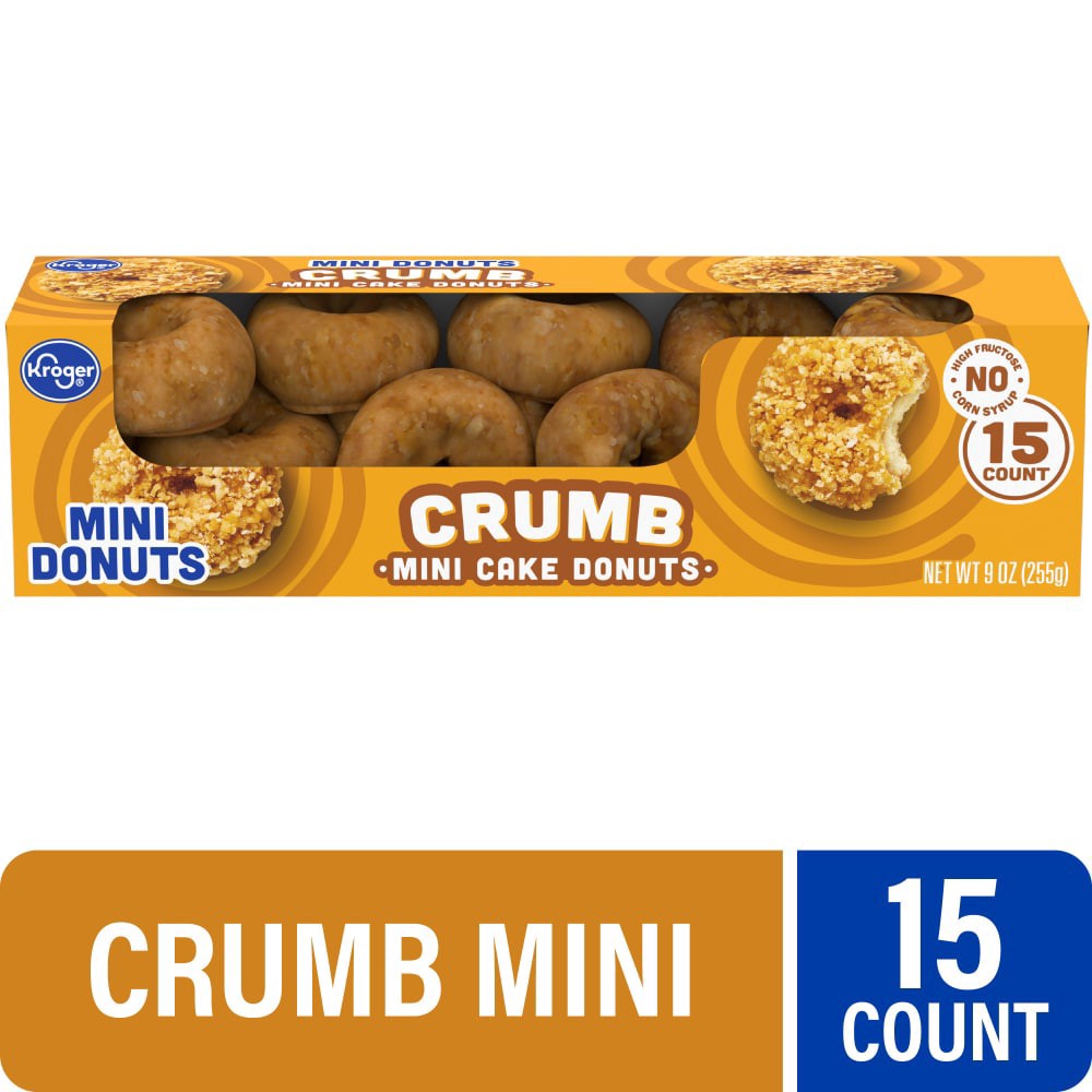 slide 1 of 2, Kroger Crumb Mini Donuts, 9 oz