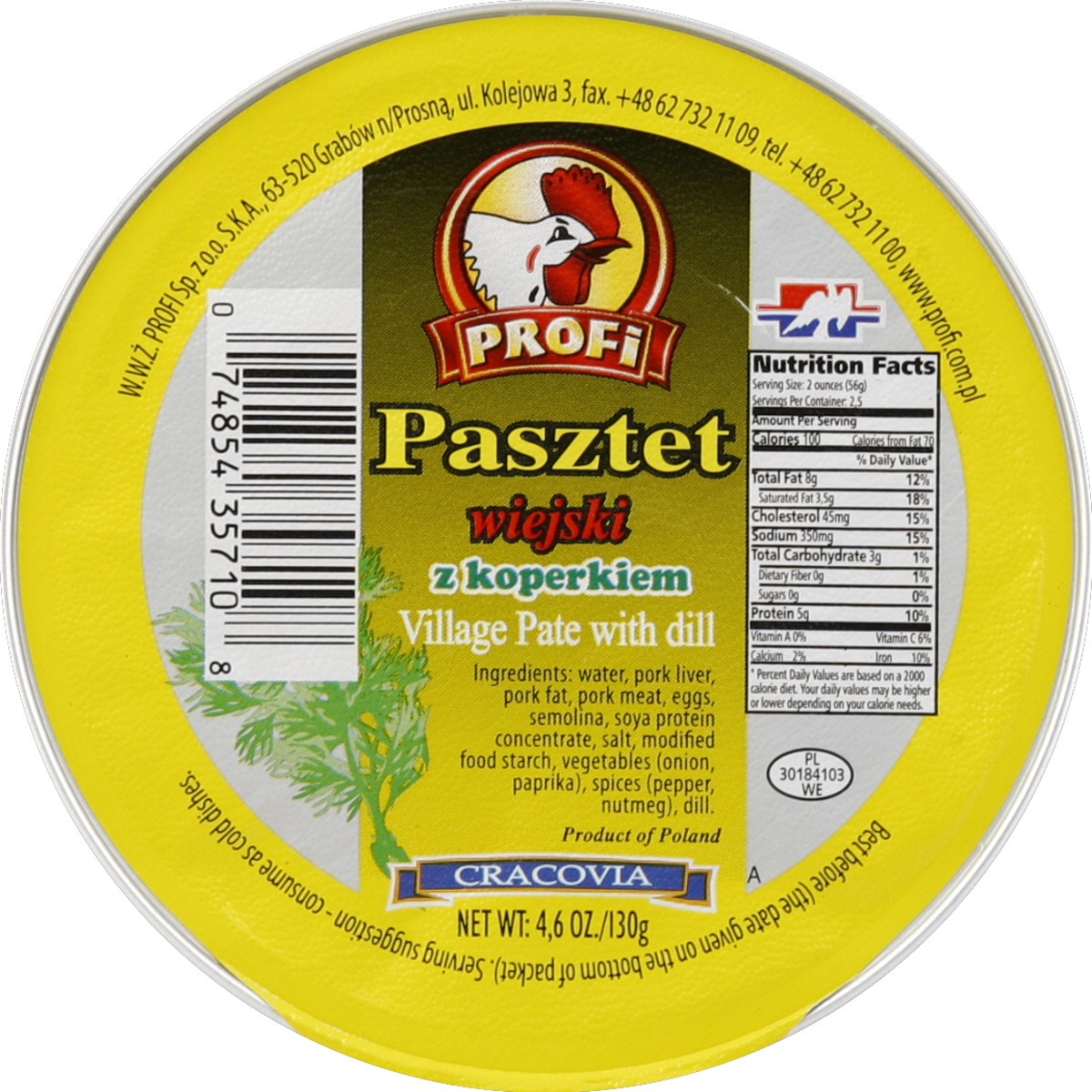 slide 2 of 3, Cracovia Village Pate with Dill 4.6 oz, 1 ct