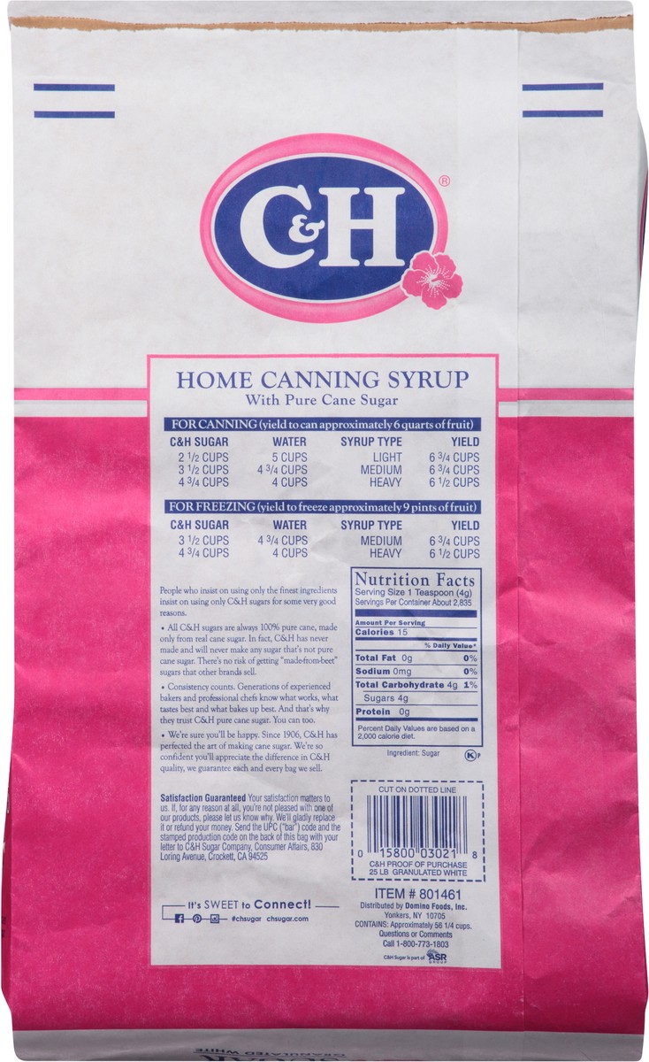 slide 3 of 7, C&H Granulated White Pure Cane Sugar 25 lb. Bag, 25 lb