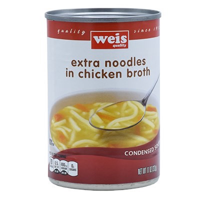 slide 1 of 6, Weis Quality Extra Noodle in Chicken Broth Condensed Soup, 11 oz