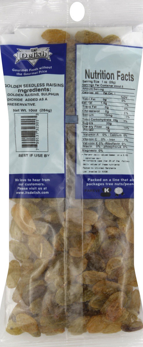 slide 2 of 4, It's Delish Its Delish Golden Raisins Prepacked, 10 oz