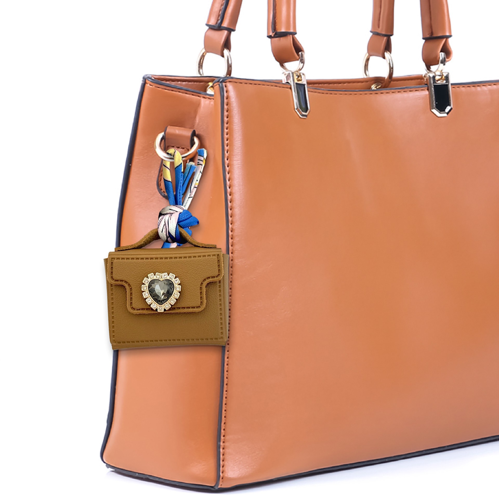 slide 3 of 3, Blue Moon Studio Brown Purse Charm, 2.76 in x 1.38 in x 3.74 in