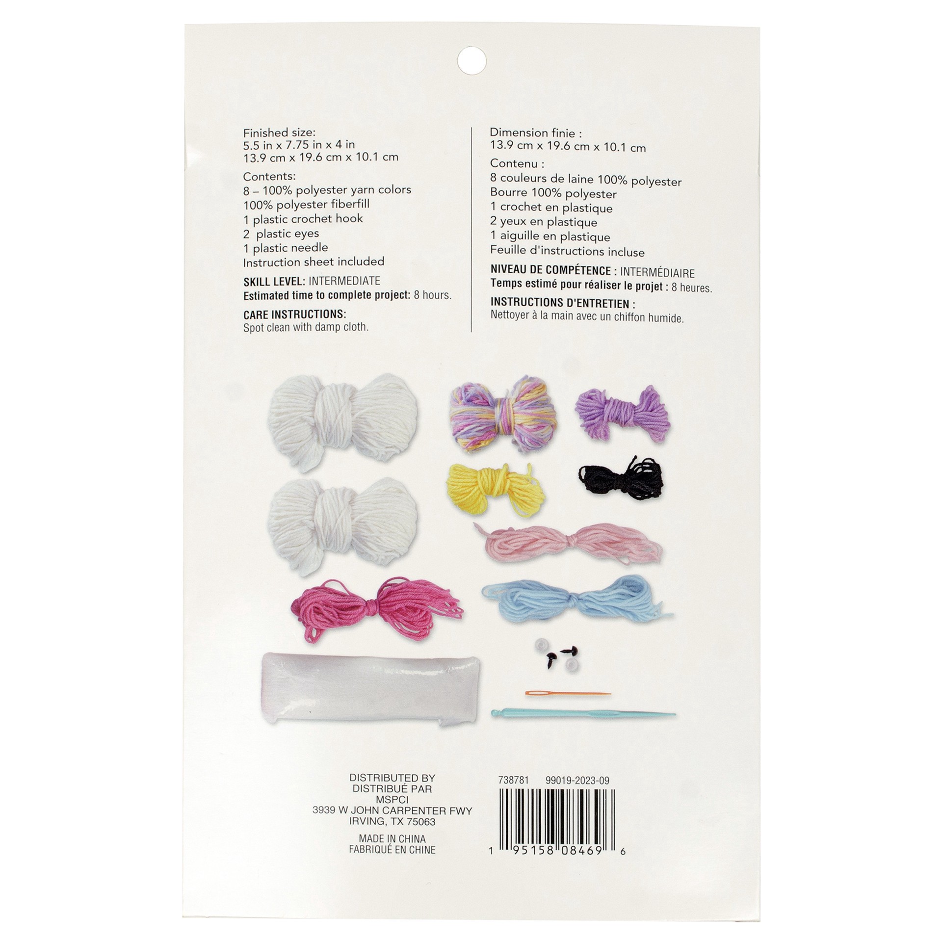 slide 3 of 4, Intermediate Unicorn Amigurumi Crochet Kit By Loops & Threads, 5.5 in x 4 in x 7.75 in