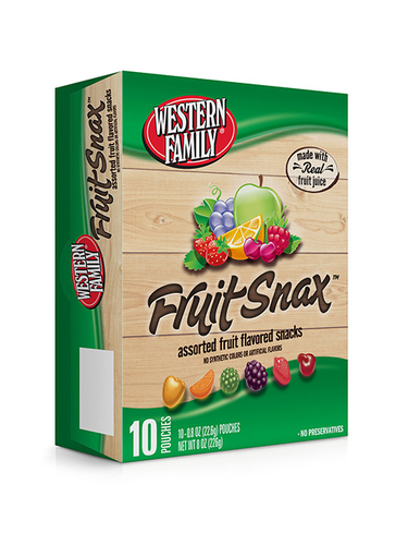 slide 1 of 1, Western Family Fruit Snax Assorted, 10 ct