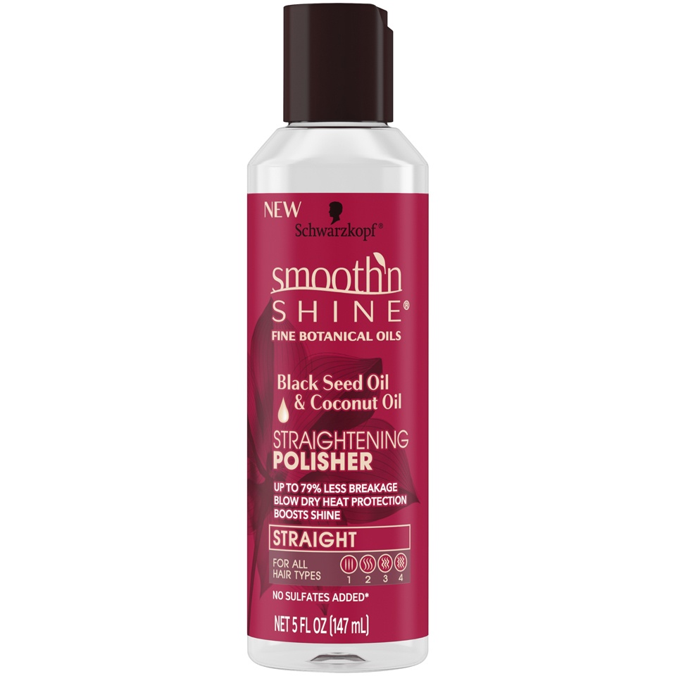 slide 1 of 1, Smooth 'n Shine Black Seed Oil & Coconut Oil Straightening Polisher, 5 fl oz