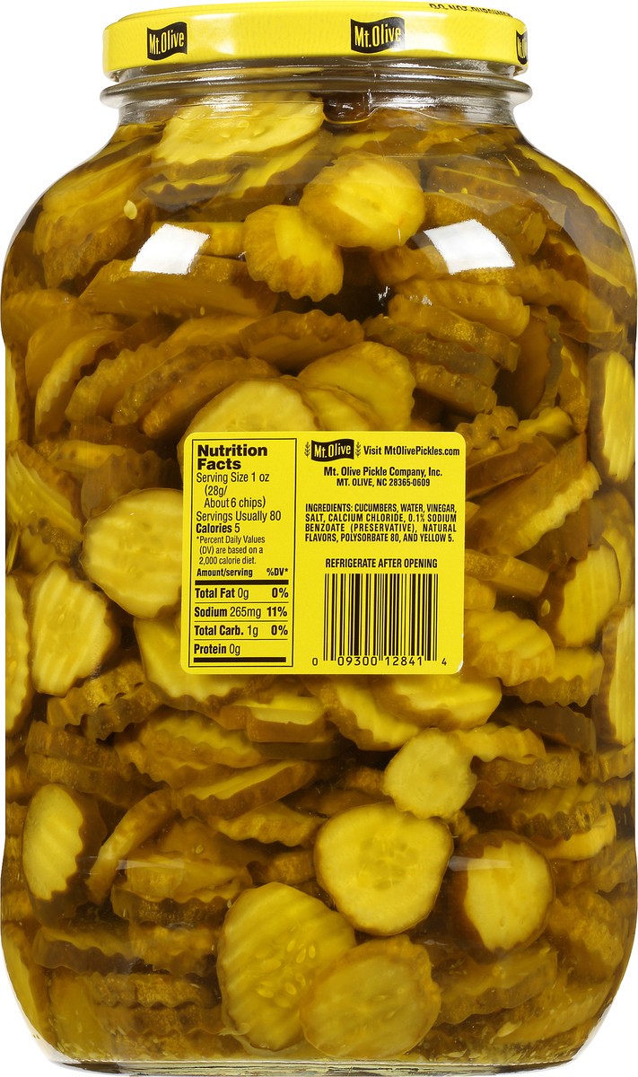 slide 6 of 8, Mt. Olive Kosher Dill Chips 128 fl. oz. Jar, 128 fl oz