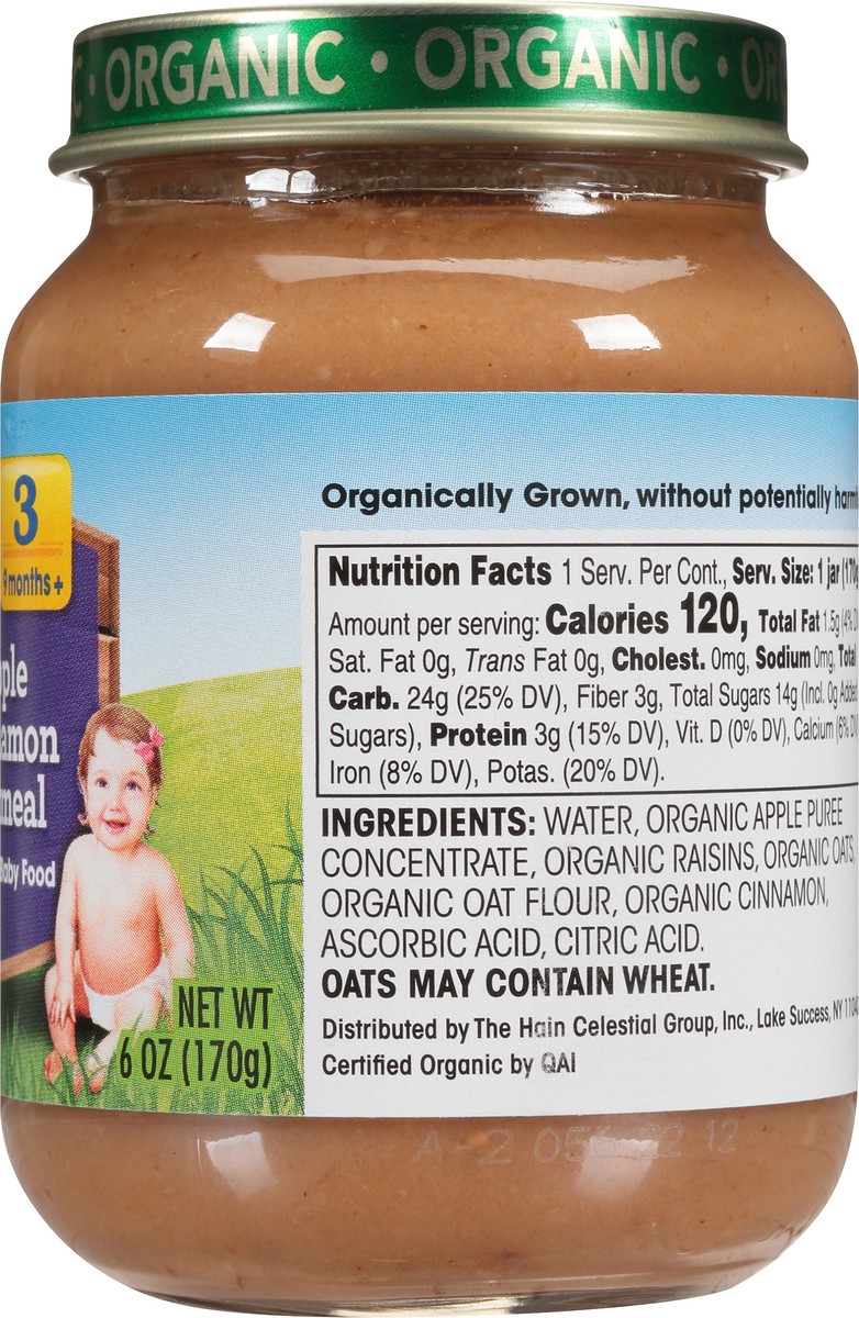 slide 6 of 7, Earth's Best Stage 3 Apple Cinnamon Oatmeal Organic Baby Food 6 oz. Jar, 6 oz