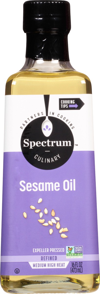 slide 1 of 9, Spectrum Culinary Refined Medium High Heat Sesame Oil 16 fl oz, 16 fl oz