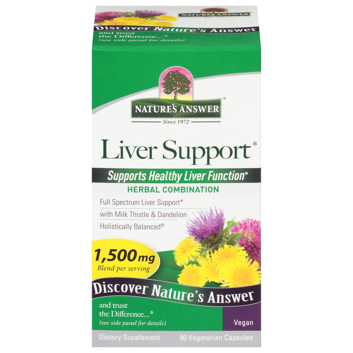 slide 1 of 9, Nature's Answer Liver Support, Vegetarian Capsules, 1 ct