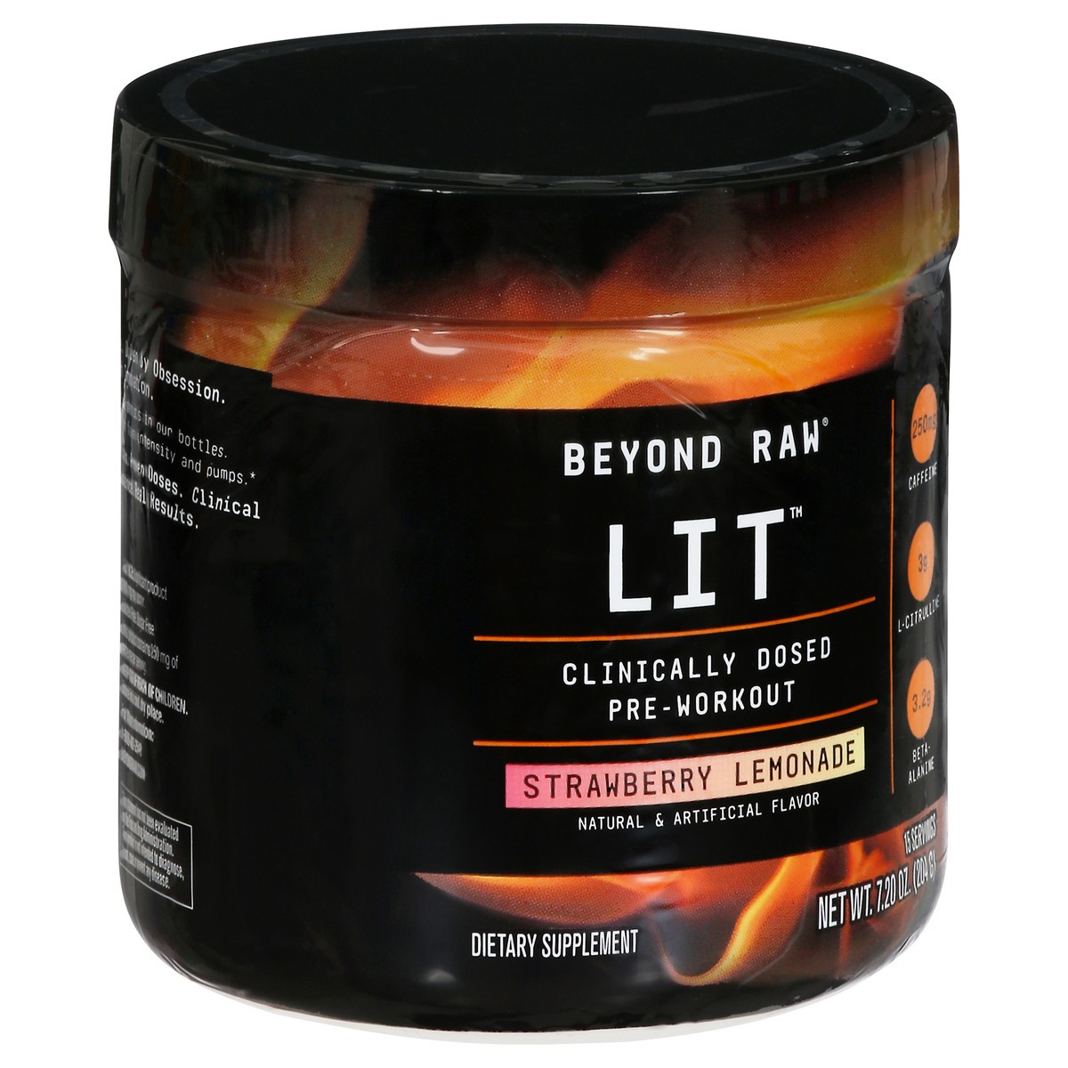 slide 2 of 9, Beyond Raw Lit Strawberry Lemonade Clinically Dosed Pre-Workout 7.20 oz, 7.2 oz