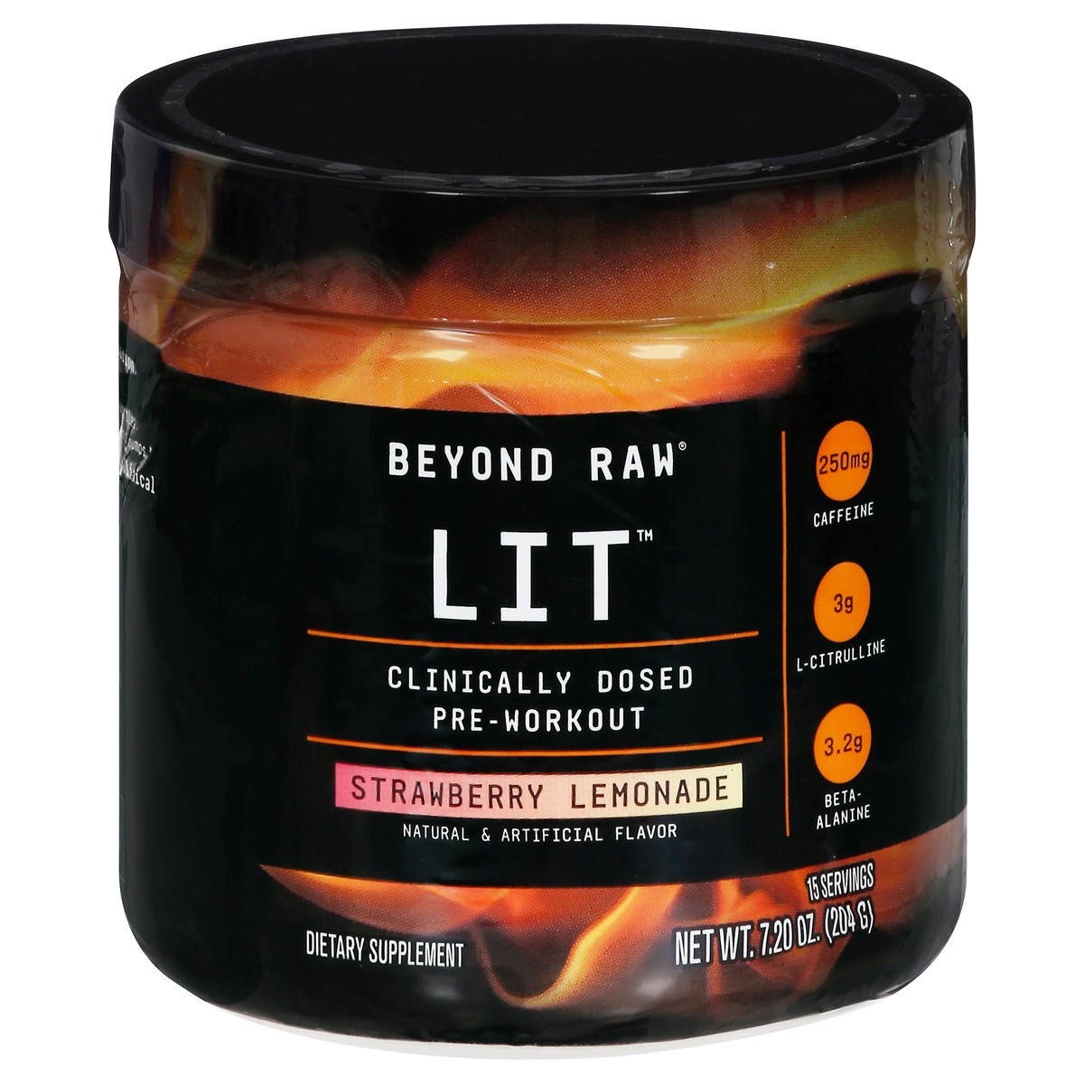slide 1 of 9, Beyond Raw Lit Strawberry Lemonade Clinically Dosed Pre-Workout 7.20 oz, 7.2 oz