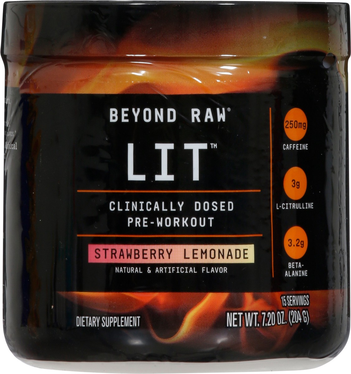 slide 6 of 9, Beyond Raw Lit Strawberry Lemonade Clinically Dosed Pre-Workout 7.20 oz, 7.2 oz