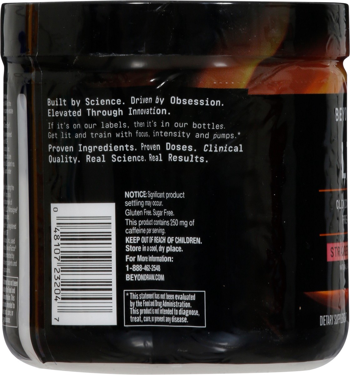slide 7 of 9, Beyond Raw Lit Strawberry Lemonade Clinically Dosed Pre-Workout 7.20 oz, 7.2 oz