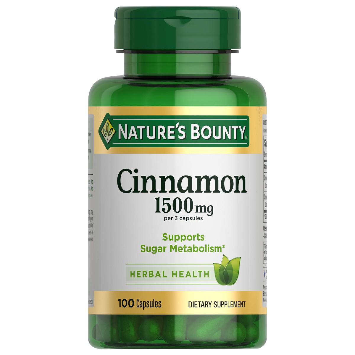 slide 5 of 11, Nature's Bounty Cinnamon 1500 mg Capsules, 100 ct