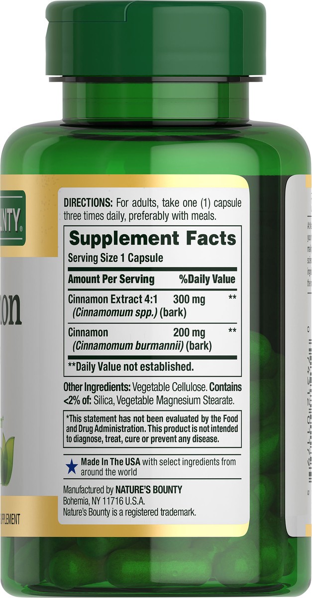 slide 11 of 11, Nature's Bounty Cinnamon 1500 mg Capsules, 100 ct