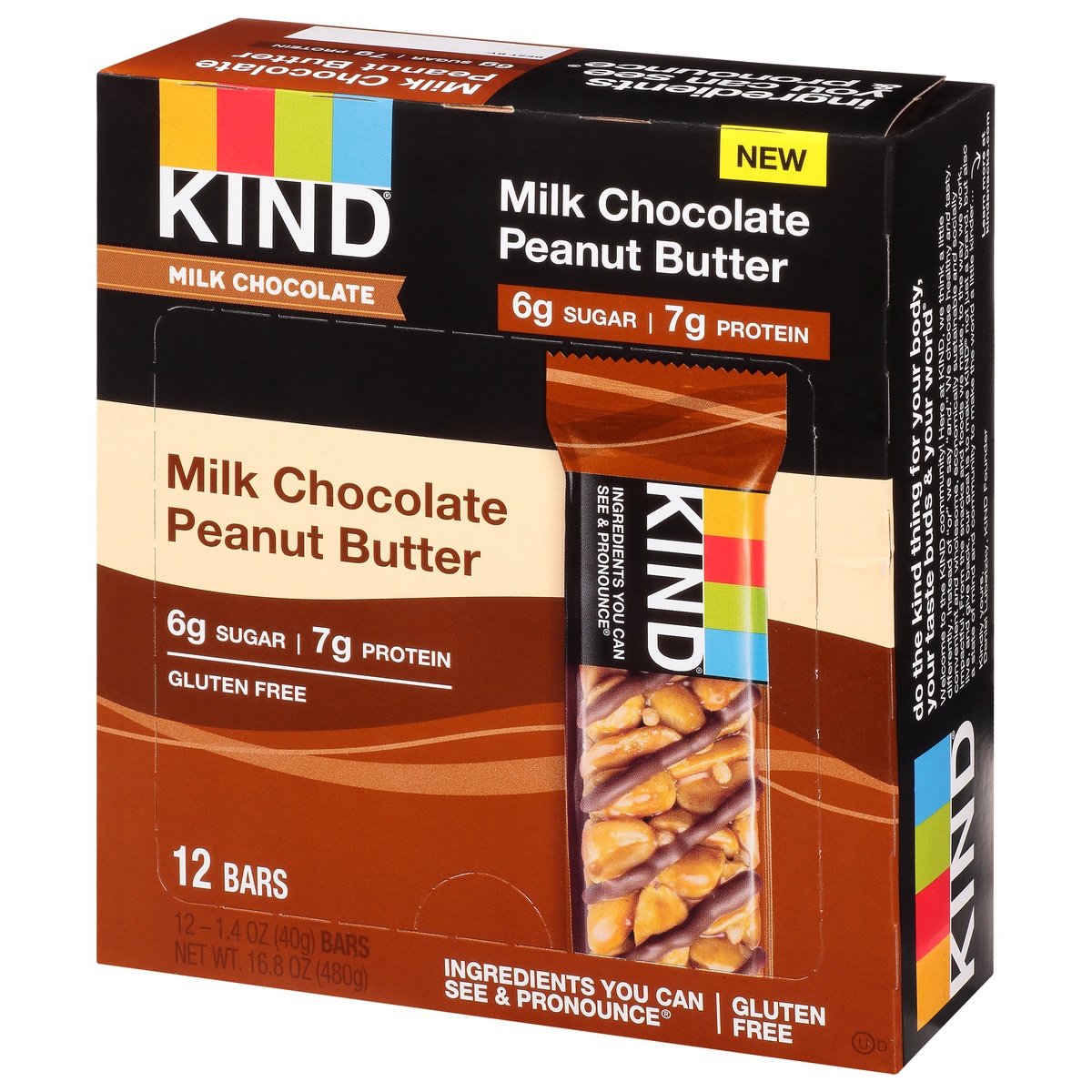 slide 3 of 10, KIND Milk Chocolate Peanut Butter Bars, 12 ct; 1.40 oz