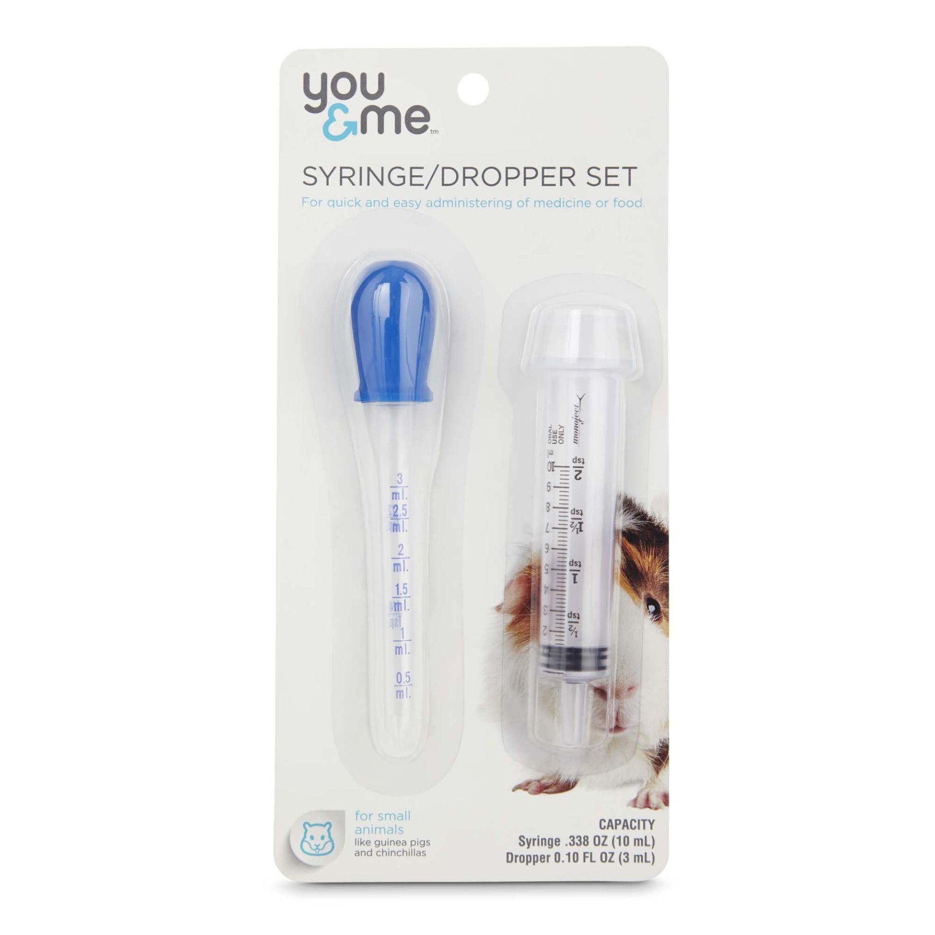 slide 1 of 1, You & Me Handfeeding Syringe & Medicine Dropper Set for Small Animals, 13 ml