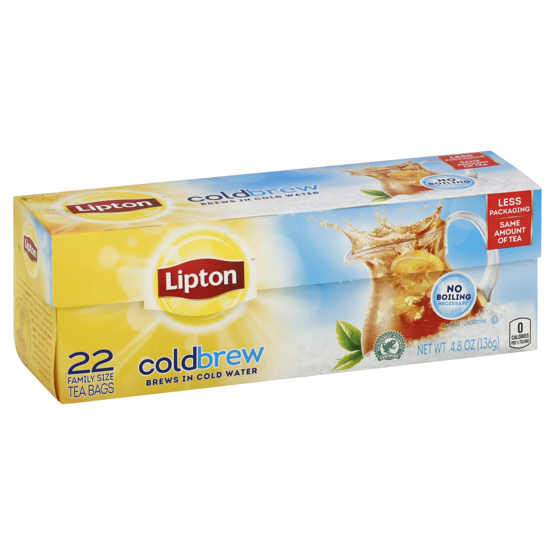 slide 1 of 1, Lipton Cold Brew Family Size Tea Bags - 22 ct, 22 ct