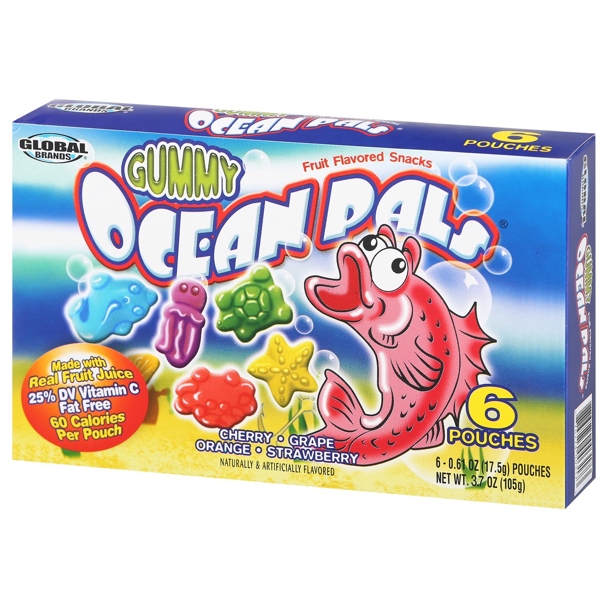 slide 5 of 14, Global Brands Global Gummy Ocean Pals Fruit Snacks, 3.7 oz