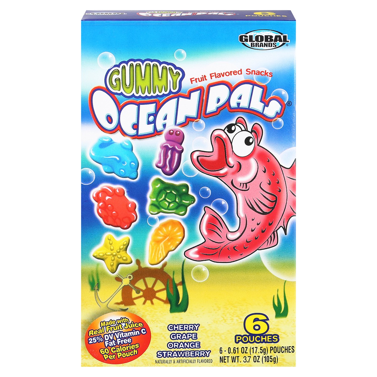 slide 1 of 14, Global Brands Global Gummy Ocean Pals Fruit Snacks, 3.7 oz