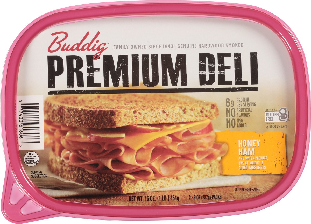 slide 2 of 12, Buddig Premium Deli Honey Ham 2 - 8 oz Packs, 2 ct