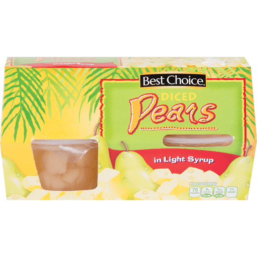 slide 1 of 1, Best Choice Diced Pears Fruit Cups, 4 ct