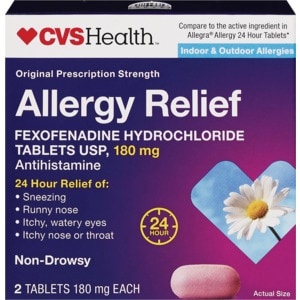 slide 1 of 1, CVS Health Original Prescription Strength Allergy Relief Tablets, 2 ct