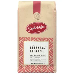 PapaNicholas Coffee Medium Roast Ground Breakfast Blend Coffee - 12 oz